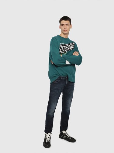 Tmavě modré pánské slim fit džíny Diesel