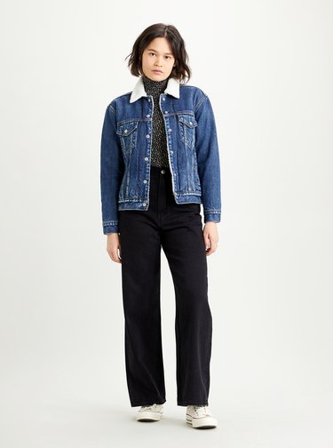 Modrá dámska rifľová bunda s umelým kožúškom Levi's®