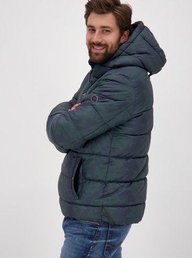 Tmavozelená pánska zimná prešívaná bunda Alife and Kickin
