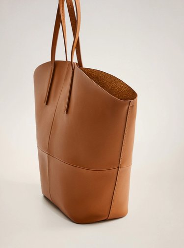 Hnědý shopper Mango Kobe