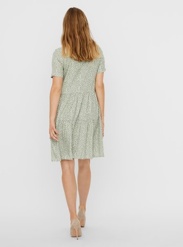 Světle zelené vzorované šaty VERO MODA Simone