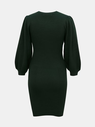 Tmavě zelené svetrové pouzdrové šaty VERO MODA Darma