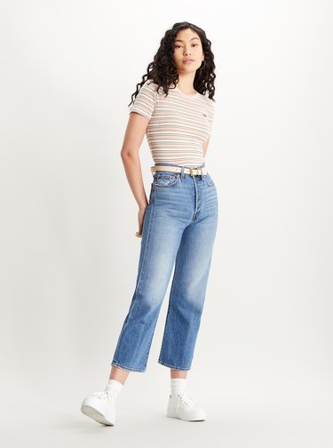 Krémovo-růžové dámské pruhované tričko Levi's®