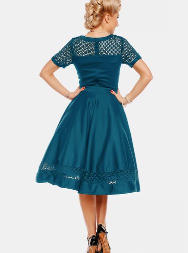 Modré šaty s ozdobným sedlom Dolly & Dotty
