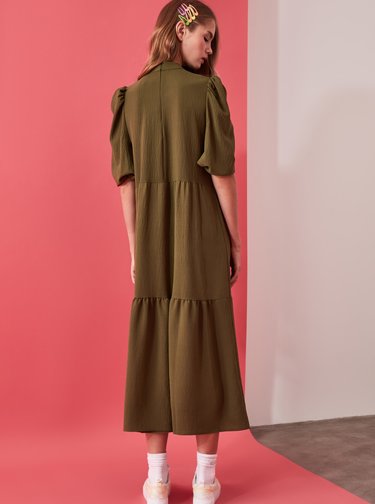 Khaki maxišaty Trendyol
