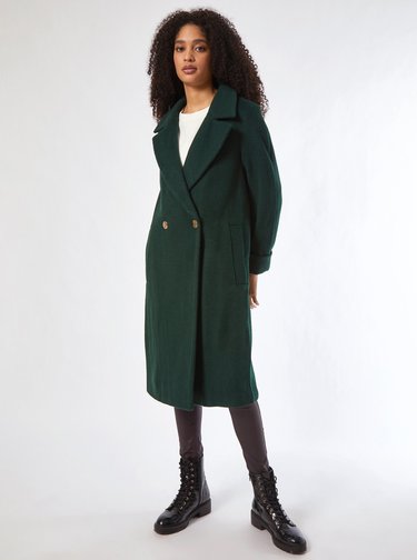Tmavozelený kabát Dorothy Perkins