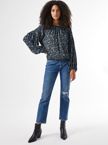 Tmavě modrá vzorovaná halenka Dorothy Perkins