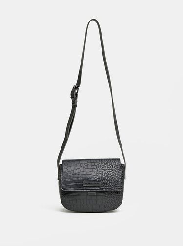 Černá crossbody kabelka s krokodýlím vzorem Claudia Canova