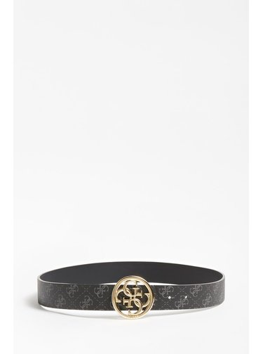 Guess černý oboustranný pásek Jensen 4 Logo Reversible Belt