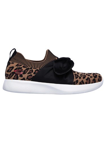 Skechers leopardí tenisky Bobs Sport Squad 2 s mašlí