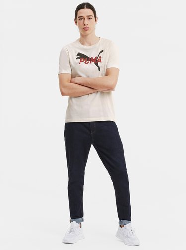 Krémové pánské tričko s potiskem Puma