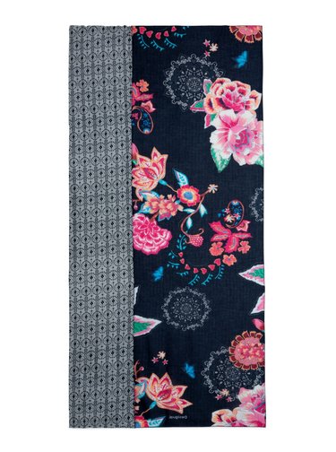 Desigual černý šátek Foul Indi Chintz Patch