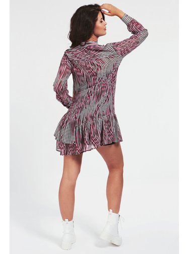 Guess šaty All Over Print Flounce Dress