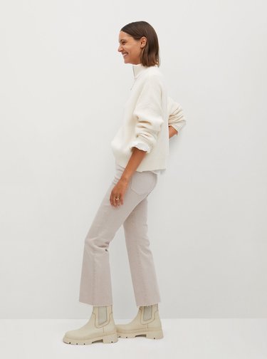 Béžové flare fit džíny Mango