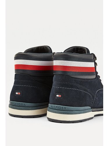 Tommy Hilfiger modré pánské kotníkové boty Outdoor Suede Hilfiger Boot Desert Sky