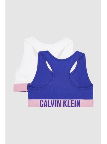 Calvin Klein bílo-fialový 2 PACK podprsenek 2PK Bralette
