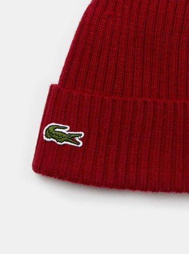 Vínová vlněná čepice Lacoste