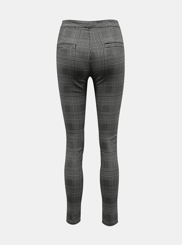Šedé kostkované skinny fit kalhoty TALLY WEiJL