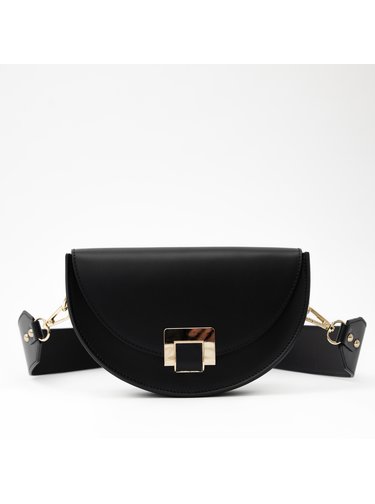 Černá kabelka Loro Oro Moon saddle bag