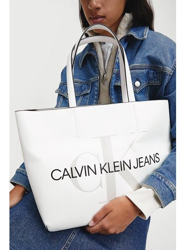 Calvin Klein bílá kabelka shopper