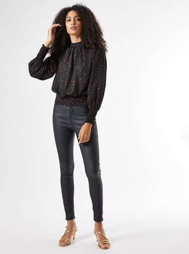 Černá vzorovaná halenka Dorothy Perkins