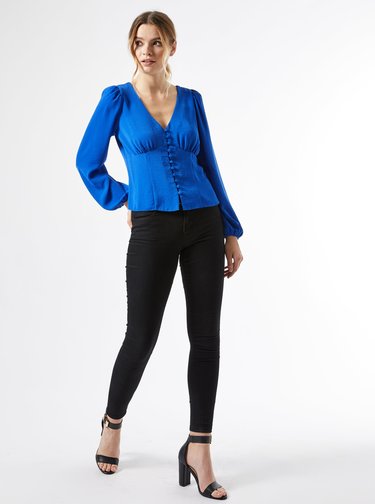 Modrá halenka s knoflíky Dorothy Perkins