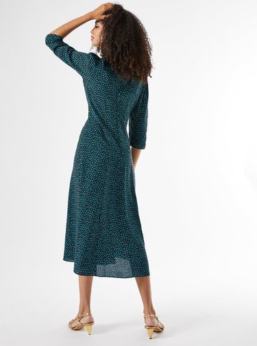 Zelené vzorované midišaty Dorothy Perkins
