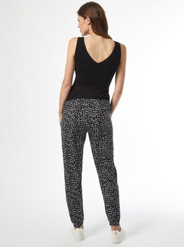 Černé vzorované těhotenské kalhoty Dorothy Perkins Maternity