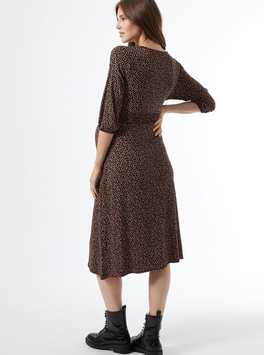 Čierne vzorované tehotenské midišaty Dorothy Perkins Maternity
