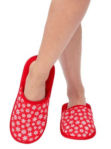 Slippsy červené unisex domácí pantofle Red Snowflake