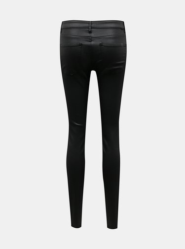Čierne skinny fit nohavice s povrchovou úpravou Noisy May