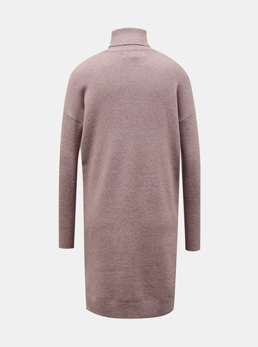 Ružové svetrové šaty s rolákom VERO MODA