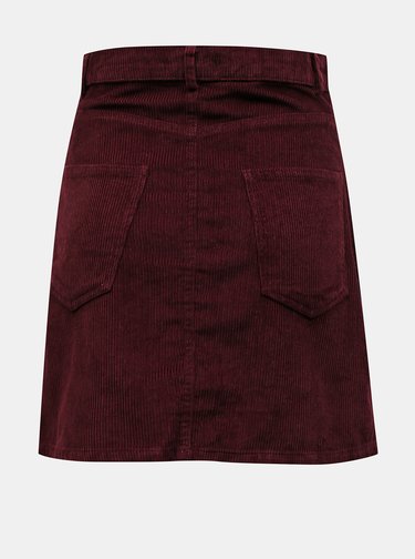Vínová manšestrová sukně VERO MODA