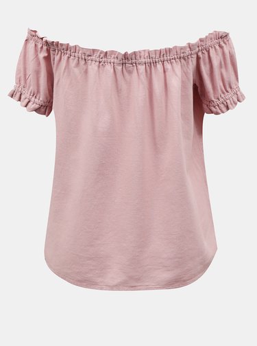 Růžová lněná volná halenka VERO MODA