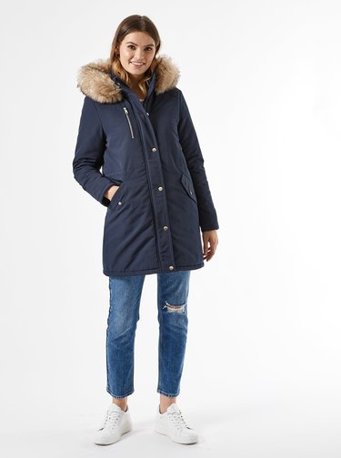 Tmavě modrá zimní parka Dorothy Perkins
