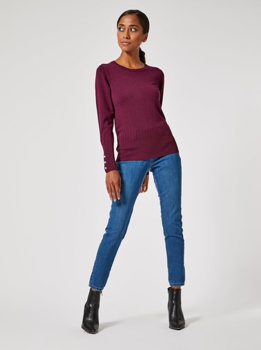 Pulovere pentru femei Dorothy Perkins Petite - bordo