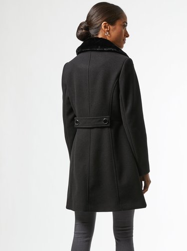 Černý zimní kabát Dorothy Perkins Petite