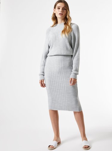 Šedá pouzdrová sukně Dorothy Perkins