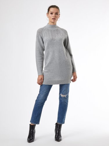 Šedé svetrové šaty Dorothy Perkins