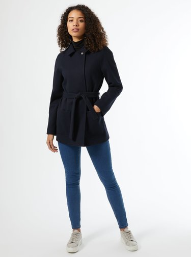 Tmavomodrý zimný krátky kabát Dorothy Perkins Tall