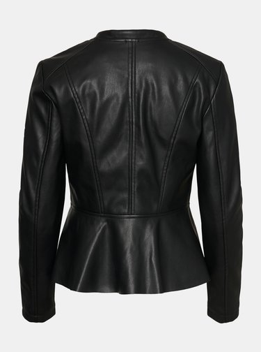 Černá koženková bunda VERO MODA Butteralba
