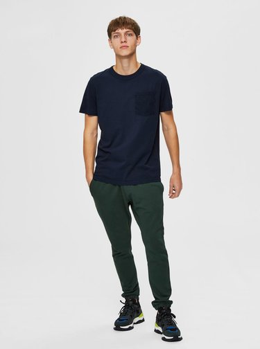 Tmavě modré basic tričko Selected Homme