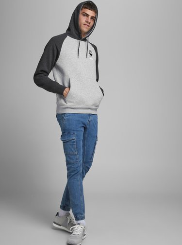 Šedá mikina s kapucí Jack & Jones