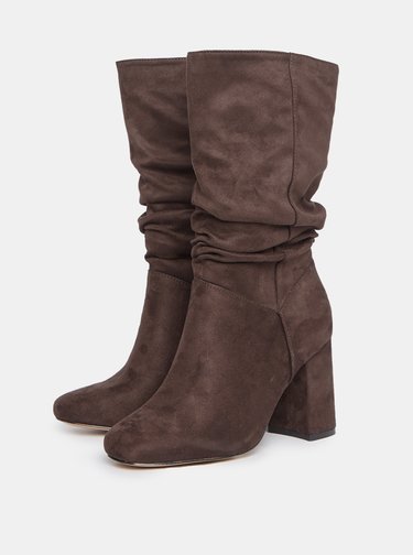 Čižmy pre ženy Dorothy Perkins - tmavohnedá
