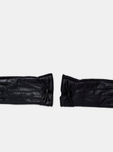 Černé kožené rukavice Dorothy Perkins
