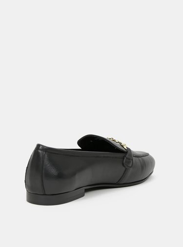 Černé kožené mokasíny Dorothy Perkins