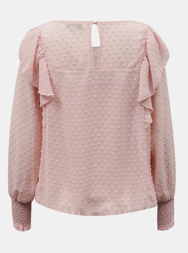 Růžová halenka s volány Dorothy Perkins Petite