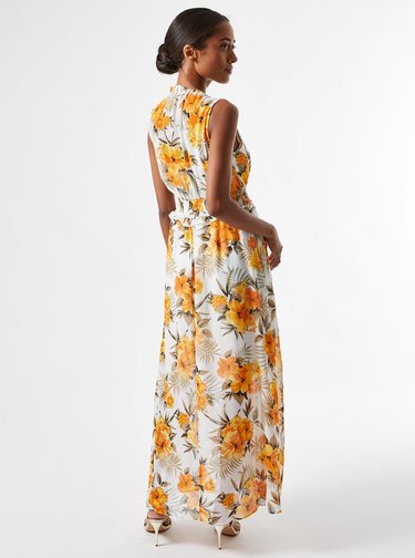 Krémové květované maxišaty Dorothy Perkins Petite