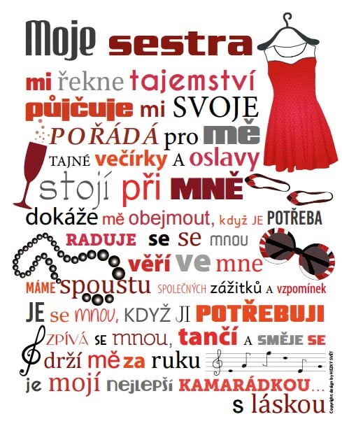 Bílý plakát HEZKÝ SVĚT Sestra