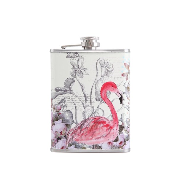 Sticla de buzunar din otel inoxidabil cu print flamingo - Disaster